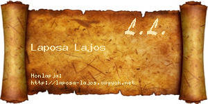 Laposa Lajos névjegykártya